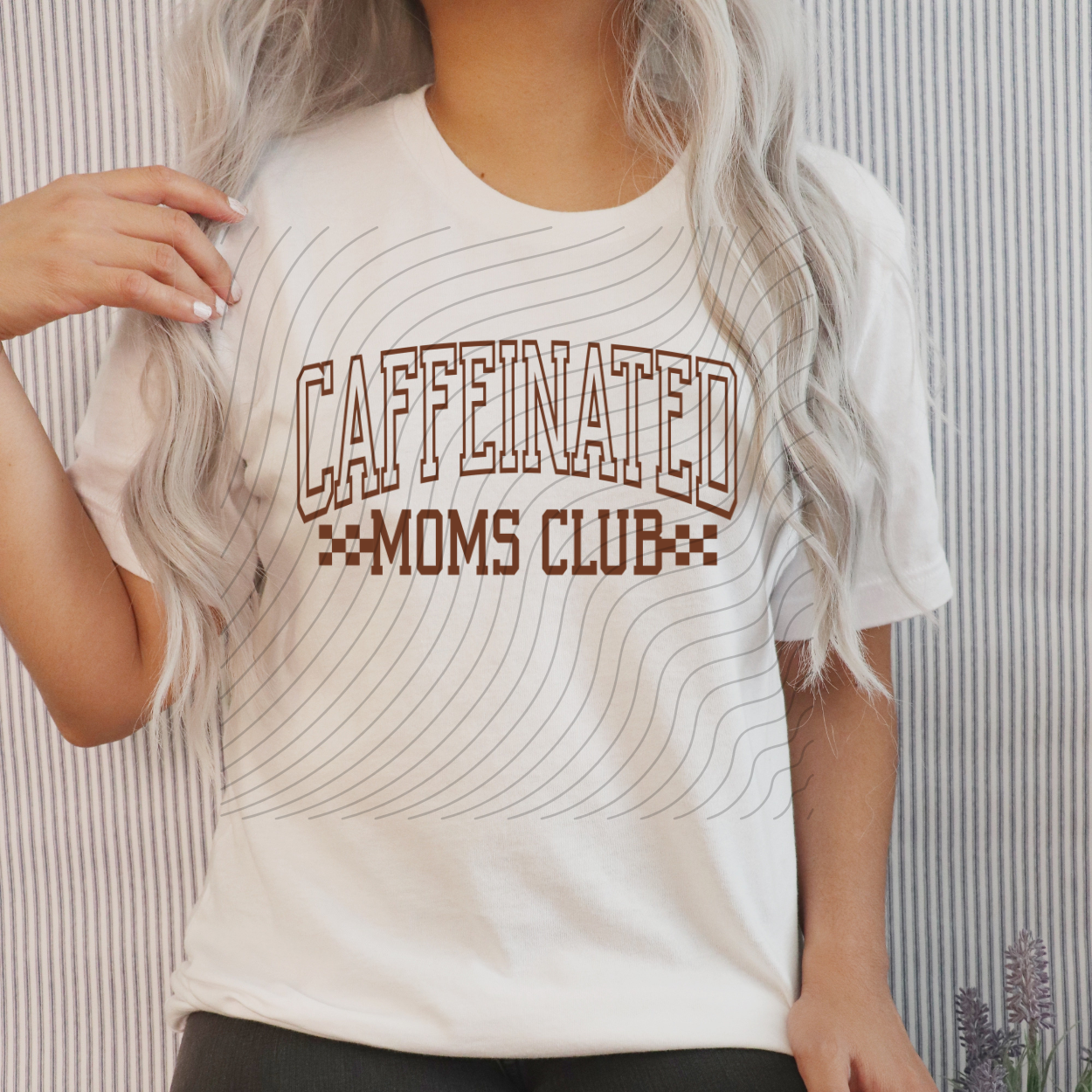 CAFFEINATED MOMS CLUB BROWN - DTF TRANSFER