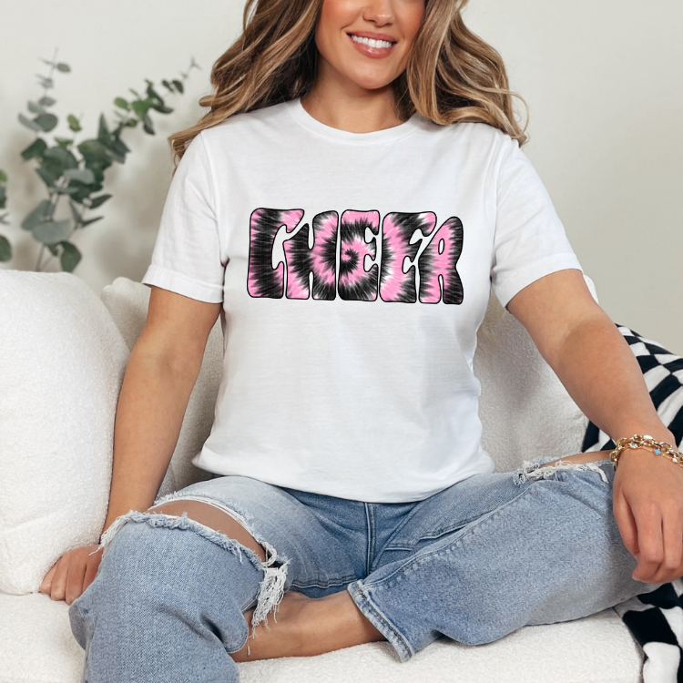 CHEER PINK TIE DYE - DTF TRANSFER