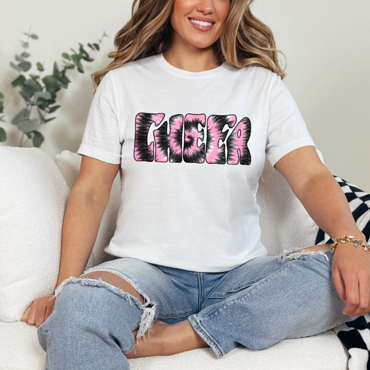 CHEER PINK TIE DYE - DTF TRANSFER