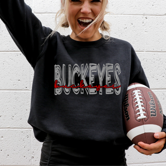 BUCKEYES GREY DOODLE - DTF TRANSFER