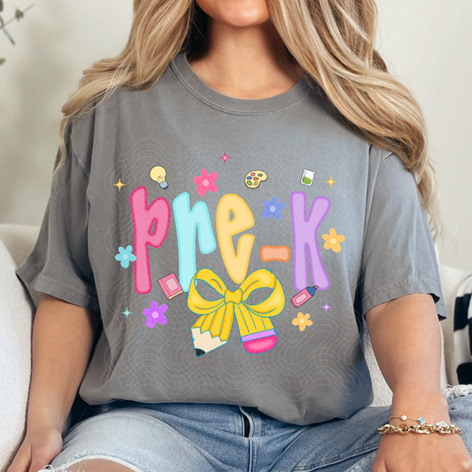 PRE K PENCIL BOW - DTF TRANSFER
