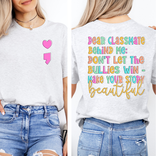 CLASSMATE, DON'T LET THE BULLIES WIN W/POCKET - DTF TRANSFER