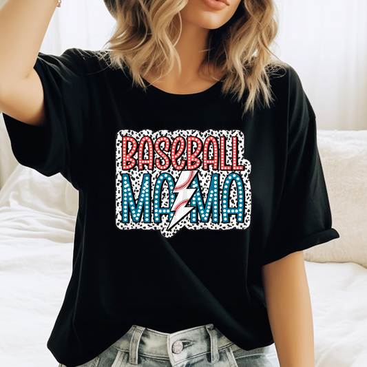 BASEBALL MAMA DALMATIAN, NO DISTRESS - DTF TRANSFER