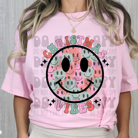 CHRISTMAS VIBES SMILEY - DTF TRANSFER