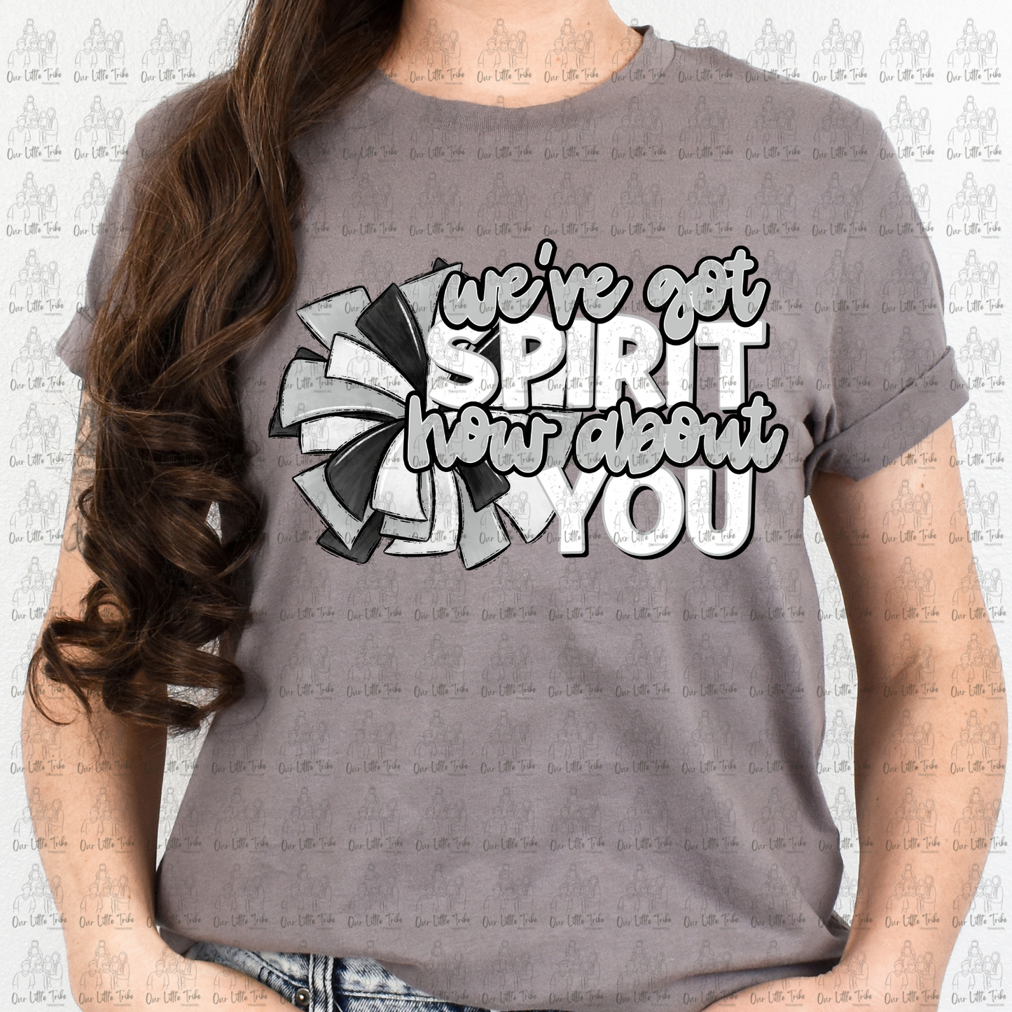 WE'VE GOT SPIRIT - GREY AND WHITE - DTF TRANSFER