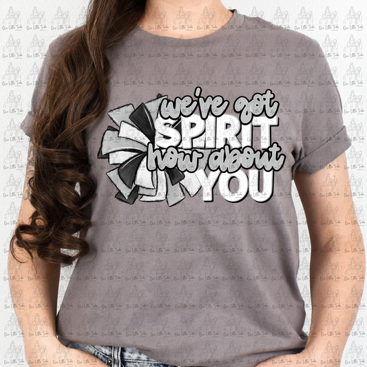 WE'VE GOT SPIRIT - GREY AND WHITE - DTF TRANSFER