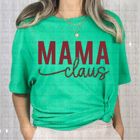 MAMA CLAUS LEOPARD SCRIPT - DTF TRANSFER