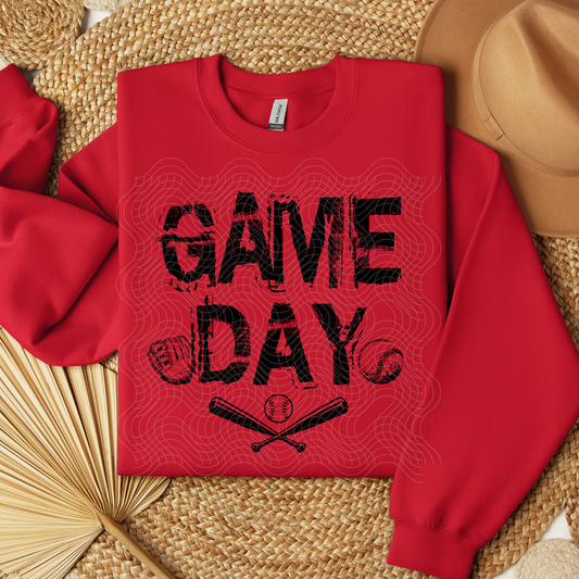 GAME DAY DISTRESSED BLK - DTF TRANSFER