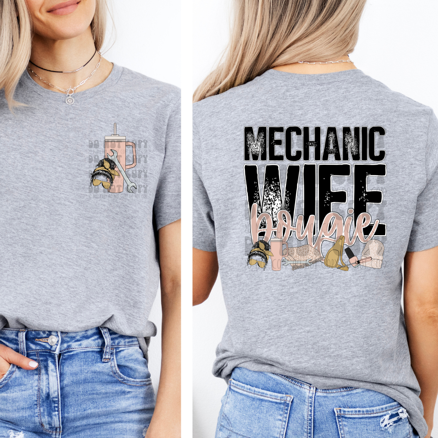 MECHANIC WIFE BOUGIE W/ POCKET - DTF TRANSFER