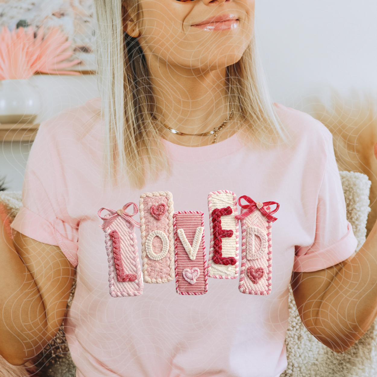 FAUX YARN LOVED - DTF TRANSFER
