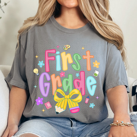 FIRST GRADE PENCIL BOW - DTF TRANSFER