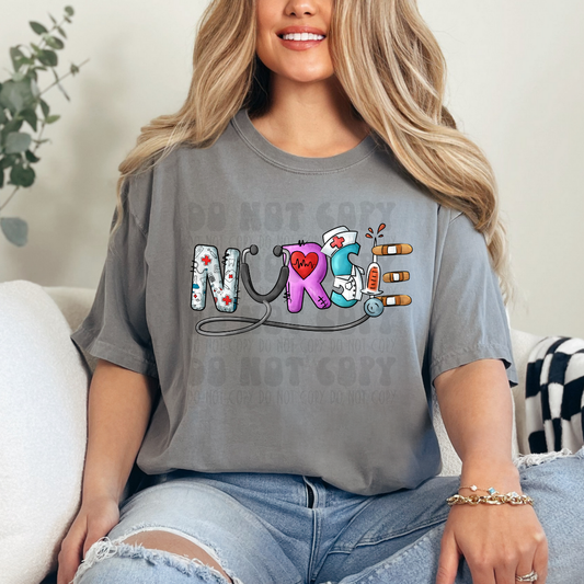 NURSE DOODLE LETTERS - DTF TRANSFER