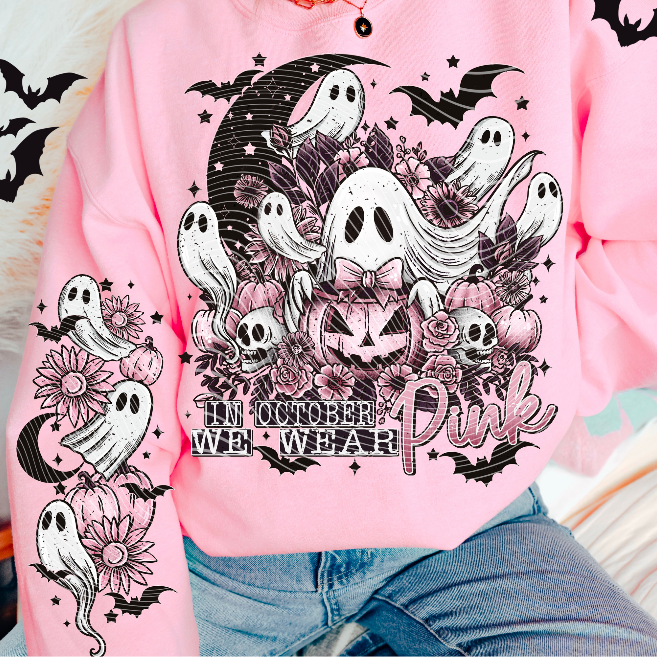 OCTOBER GHOSTIES W/ SLEEVE - DTF TRANSFER