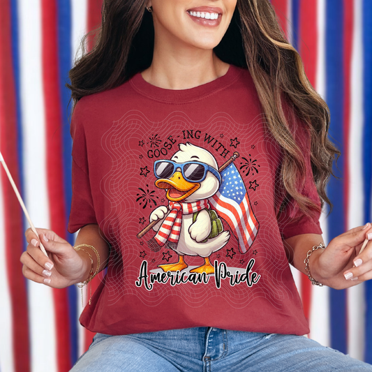 GOOSING WITH AMERICAN PRIDE - DTF TRANSFER