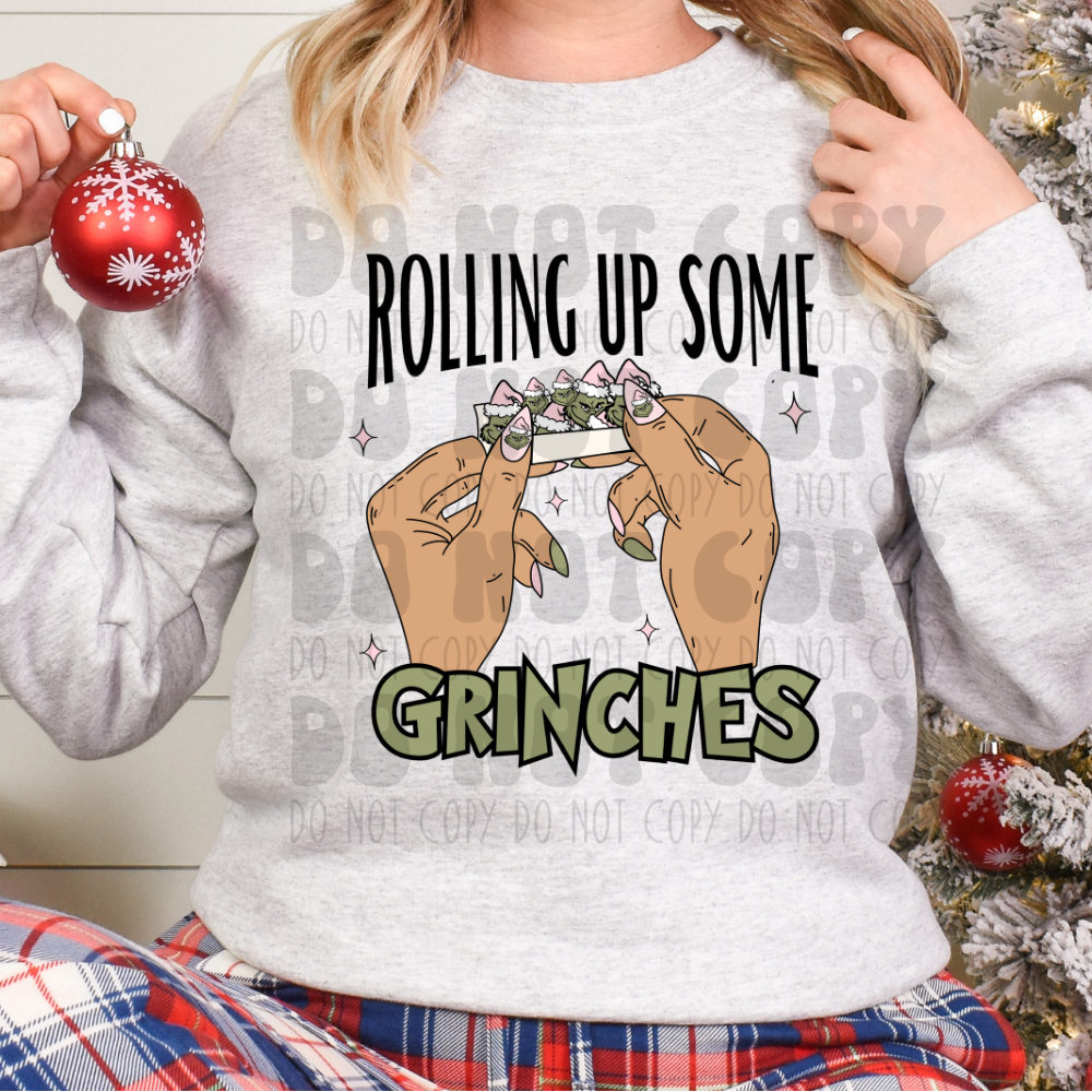 ROLLING UP SOME GRINCHES TAN - DTF TRANSFER