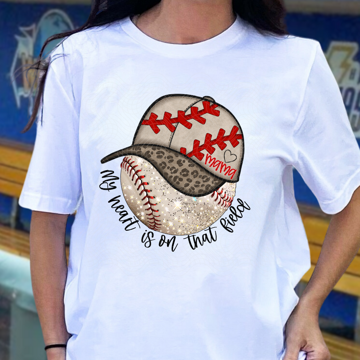 BASEBALL HEART ON THAT FIELD - DTF TRANSFER