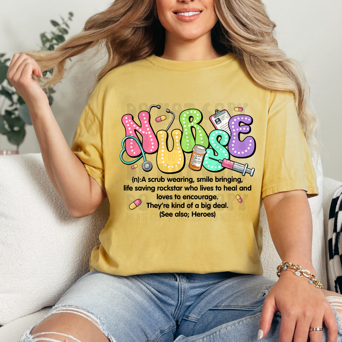 NURSE DEFINITION BLK TEXT - DTF TRANSFER