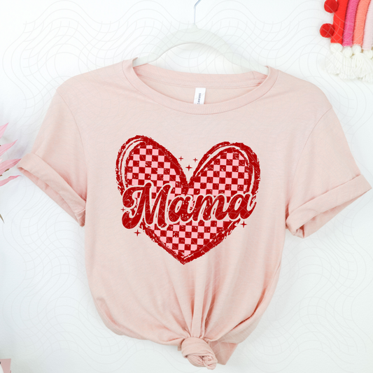 CHECK HEART MAMA - DTF TRANSFER