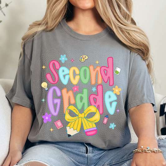 SECOND GRADE PENCIL BOW - DTF TRANSFER