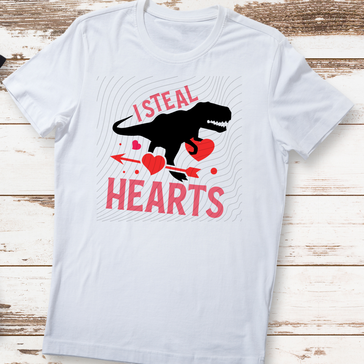 I STEAL HEARTS DINO WITH ARROW - DTF TRANSFER