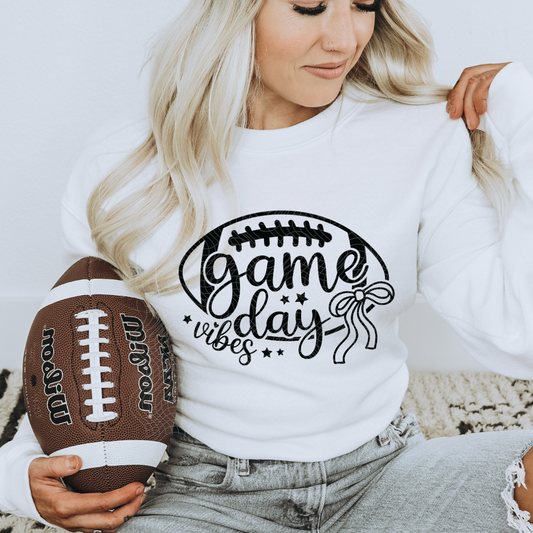 GAME DAY VIBES BLACK - DTF TRANSFER
