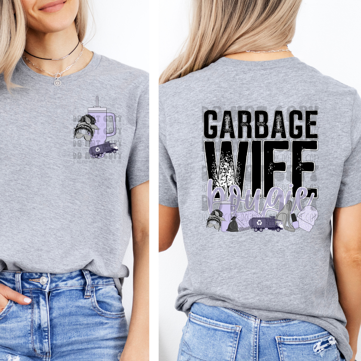 GARBAGE WIFE BOUGIE W/ POCKET - DTF TRANSFER