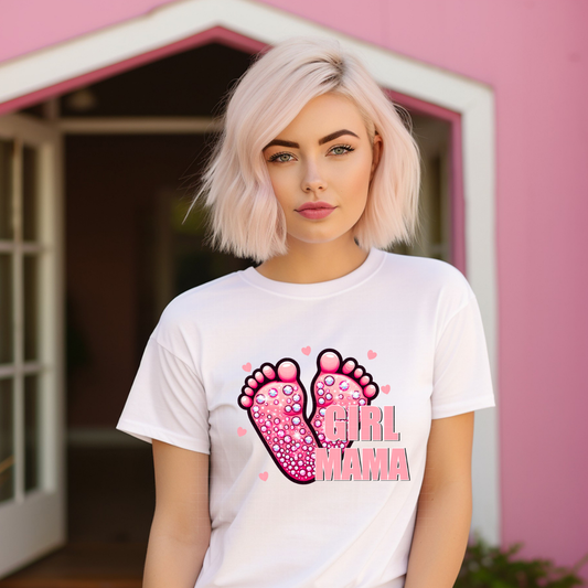 GIRL MAMA FAUX RHINESTONES - DTF TRANSFER