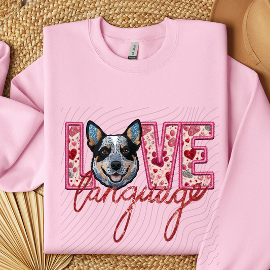 BLUE HEELER, FAUX EMBROIDERY & FAUX SEQUINS - DTF TRANSFER