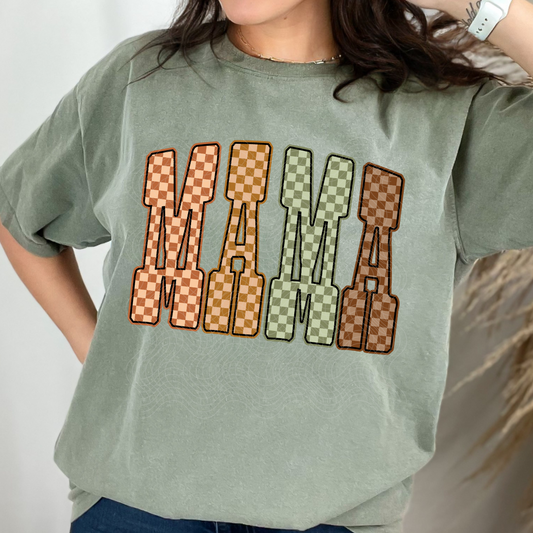 MAMA COLORFUL CHECKERED - DTF TRANSFER
