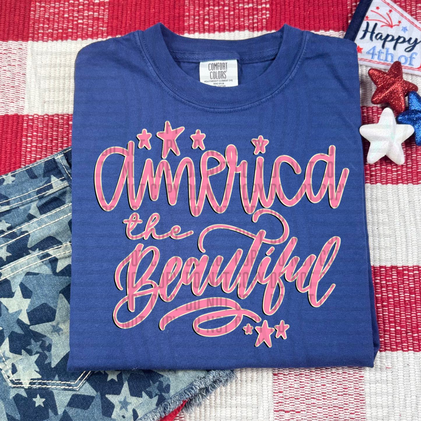 AMERICA THE BEAUTIFUL PINK- DTF TRANSFER