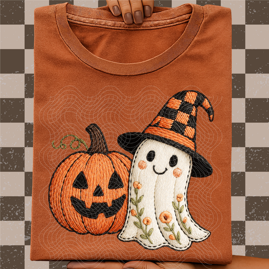 YARN GHOST PUMPKIN - DTF TRANSFER