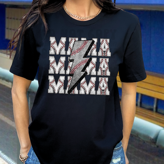STACKED MAMA BASEBALL LETTERS - DTF TRANSFER