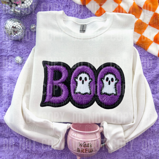 BOO FAUX EMBROIDERY - DTF TRANSFER