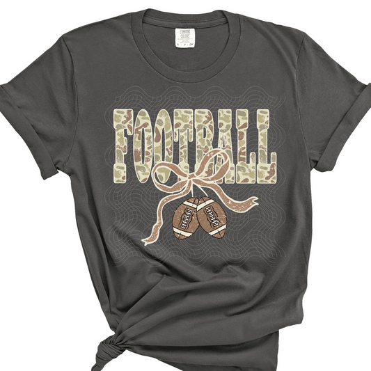 FOOTBALL CAMO BOW - DTF TRANSFER