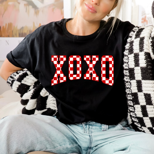 XO XO RED CHECKERED - DTF TRANSFER