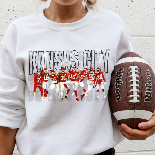 KC TEAM BLK OUTLINE - DTF TRANSFER