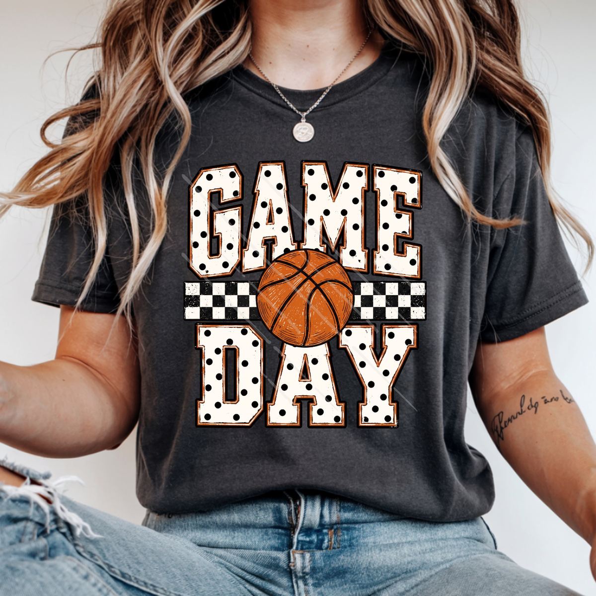 GAME DAY BASKETBALL POLKA DOT - DTF TRANSFER