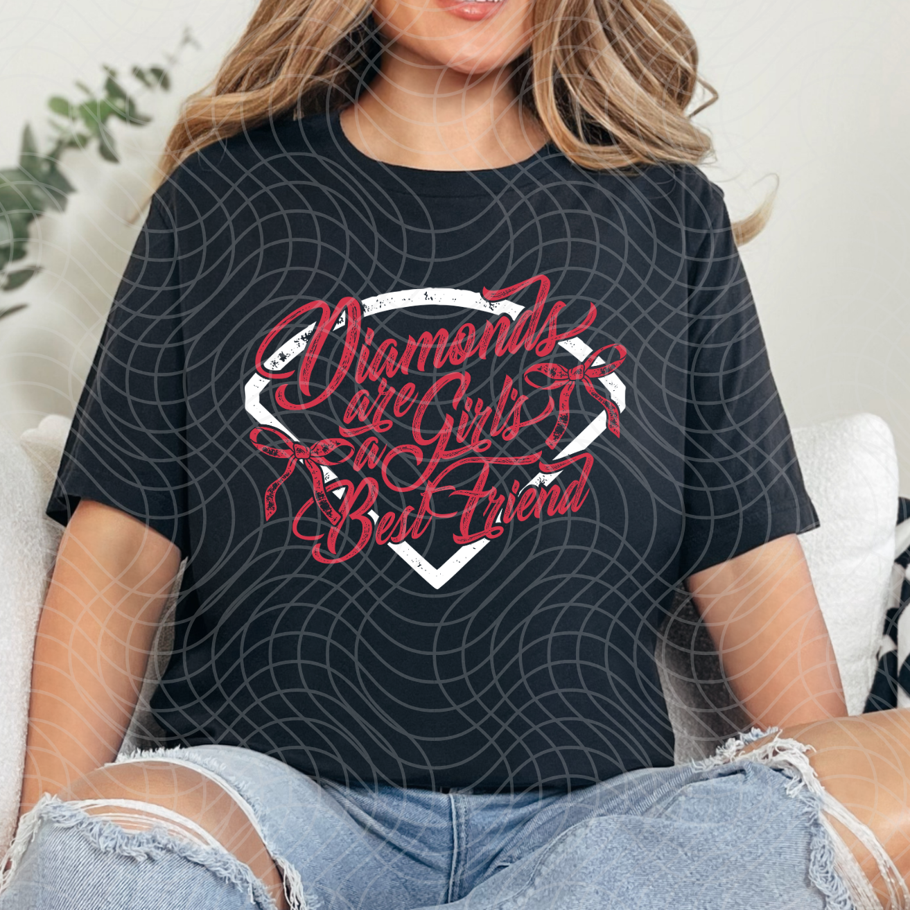 DIAMONDS ARE A GIRLS BEST FRIEND - DTF TRANSFER