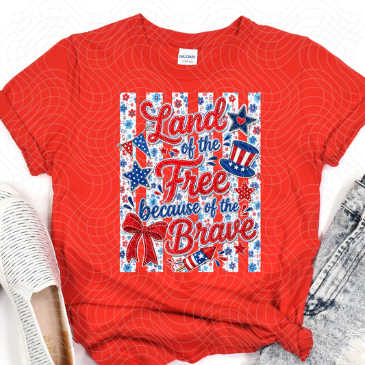 LAND OF THE FREE STRIPES - DTF TRANSFER
