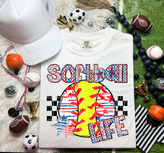 SOFTBALL LIFE STRIPES - DTF TRANSFER