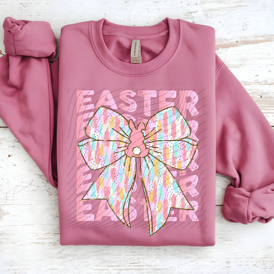 STACKED EASTER BRUSHSTROKE BOW - DTF TRANSFER