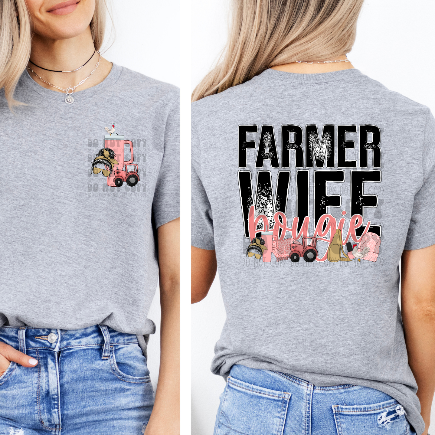 TRUCKER WIFE BOUGIE W/ POCKET - DTF TRANSFER