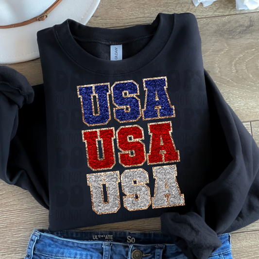 USA FAUX CHENILLE - DTF TRANSFER