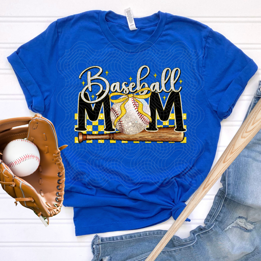 BASEBALL MOM YELLOW - DTF TRANSFER