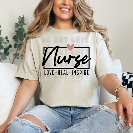 NURSE LOVE HEAL INSPIRE - DTF TRANSFER