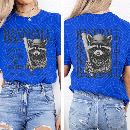 BASEBALL BLK - FRONT AND BACK - DTF TRANSFER