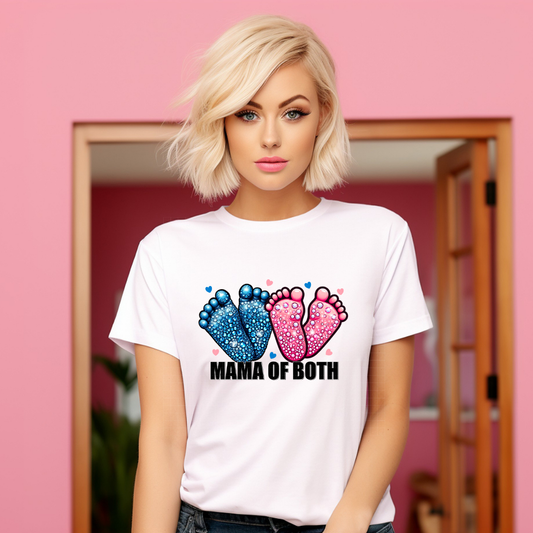 MAMA OF BOTH FAUX RHINESTONES - DTF TRANSFER