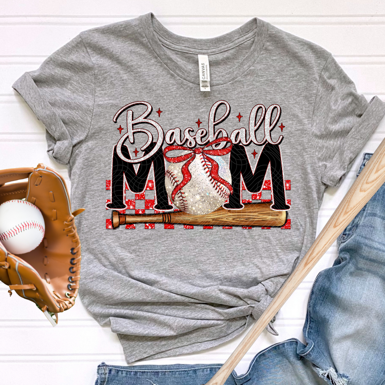 BASEBALL MOM RED - DTF TRANSFER