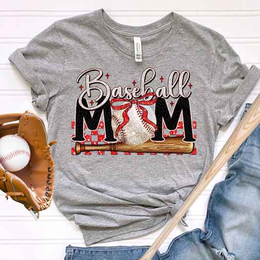 BASEBALL MOM RED - DTF TRANSFER