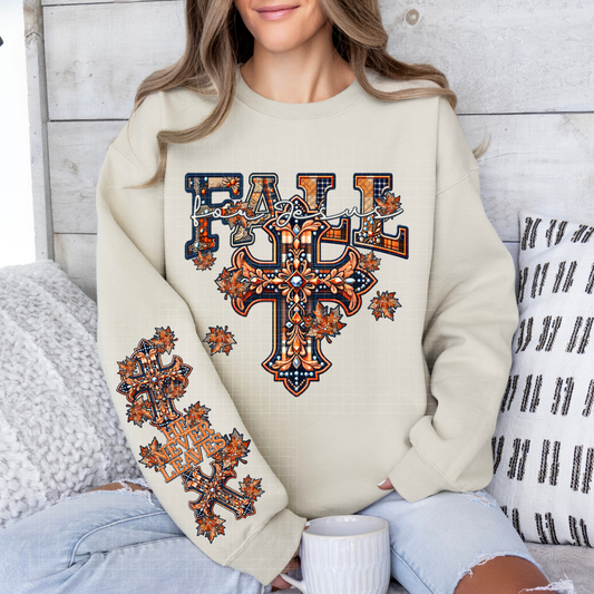 FALL FOR JESUS W/ SLEEVE - DTF TRANSFER